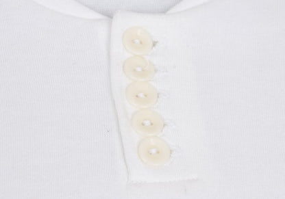 Yohji Yamamoto POUR HOMME Cotton Henley Cut Sew White Size M