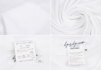 Yohji Yamamoto POUR HOMME Cotton Henley Cut Sew White Size M