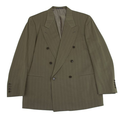 VALENTINO GARAVANI Wool Blend Striped Jacket Green Size 52