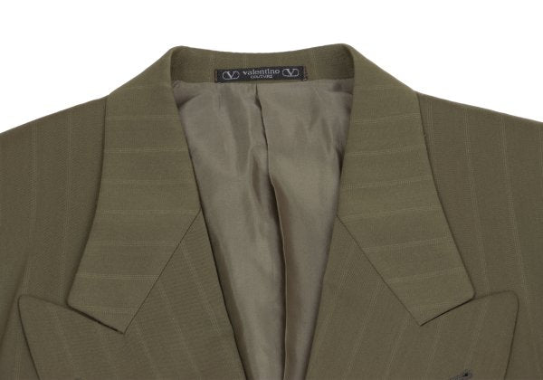 VALENTINO GARAVANI Wool Blend Striped Jacket Green Size 52