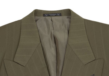 VALENTINO GARAVANI Wool Blend Striped Jacket Green Size 52