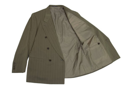 VALENTINO GARAVANI Wool Blend Striped Jacket Green Size 52