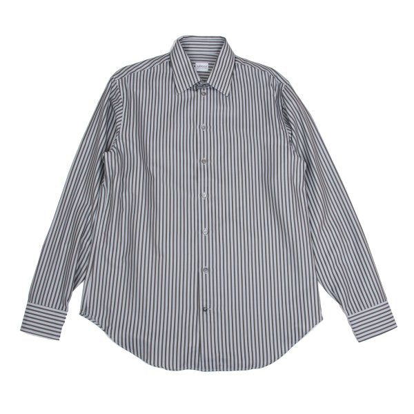 ARMANI COLLEZIONI Cotton Stripe Shirt Gray/Blue Size 41