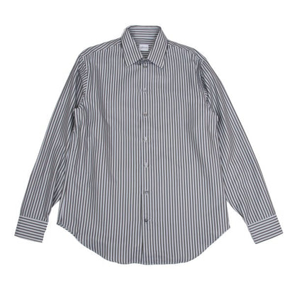ARMANI COLLEZIONI Cotton Stripe Shirt Gray/Blue Size 41