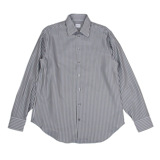 ARMANI COLLEZIONI Cotton Stripe Shirt Gray/Blue Size 41