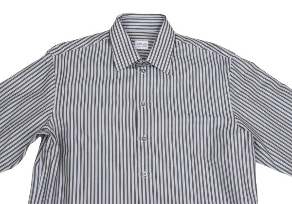 ARMANI COLLEZIONI Cotton Stripe Shirt Gray/Blue Size 41