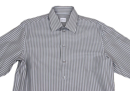 ARMANI COLLEZIONI Cotton Stripe Shirt Gray/Blue Size 41