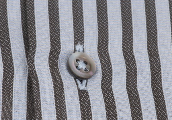 ARMANI COLLEZIONI Cotton Stripe Shirt Gray/Blue Size 41