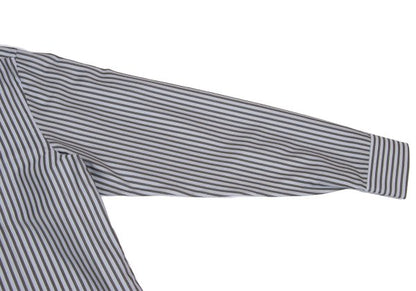 ARMANI COLLEZIONI Cotton Stripe Shirt Gray/Blue Size 41