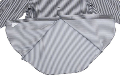 ARMANI COLLEZIONI Cotton Stripe Shirt Gray/Blue Size 41