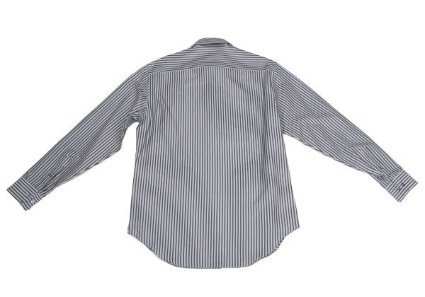 ARMANI COLLEZIONI Cotton Stripe Shirt Gray/Blue Size 41