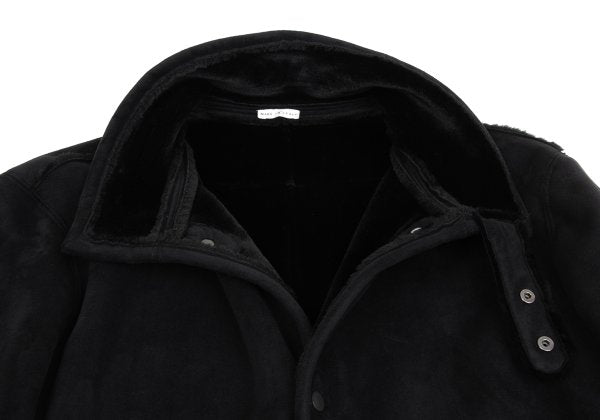 EMPORIO ARMANI Fake Mouton Half Coat Black Size 50