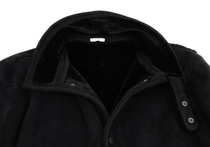 EMPORIO ARMANI Fake Mouton Half Coat Black Size 50