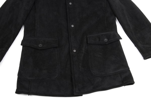 EMPORIO ARMANI Fake Mouton Half Coat Black Size 50