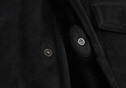 EMPORIO ARMANI Fake Mouton Half Coat Black Size 50
