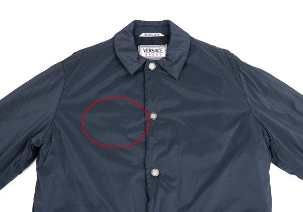 VERSACE SPORT Nylon Blend Metal Button Coat Navy Size 54