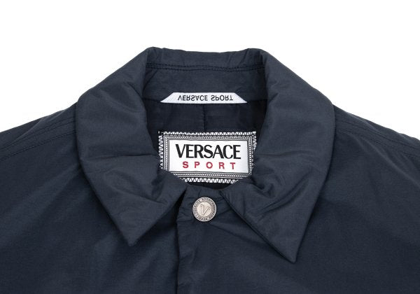 VERSACE SPORT Nylon Blend Metal Button Coat Navy Size 54