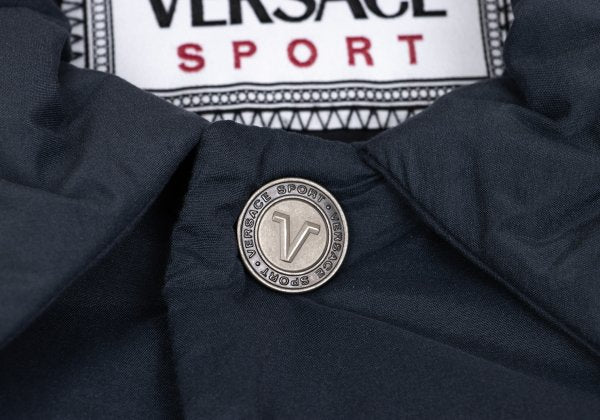 VERSACE SPORT Nylon Blend Metal Button Coat Navy Size 54