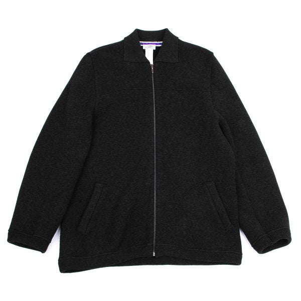 GIANNI VERSACE Angora Blend Zip Knit Jacket Charcoal Size 52