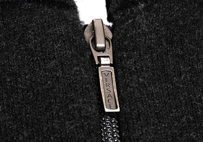 GIANNI VERSACE Angora Blend Zip Knit Jacket Charcoal Size 52
