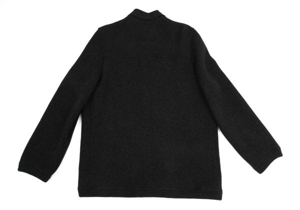 GIANNI VERSACE Angora Blend Zip Knit Jacket Charcoal Size 52