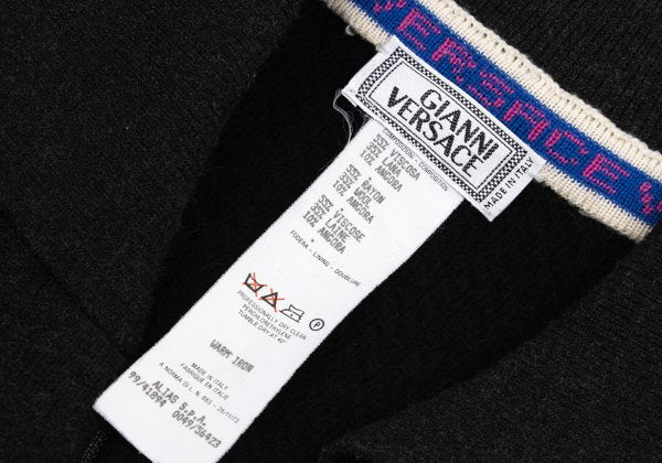 GIANNI VERSACE Angora Blend Zip Knit Jacket Charcoal Size 52