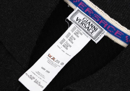 GIANNI VERSACE Angora Blend Zip Knit Jacket Charcoal Size 52