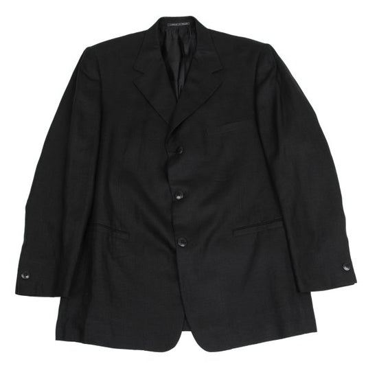 GIANNI VERSACE Medusa Lining Linen Jacket Charcoal Size 56