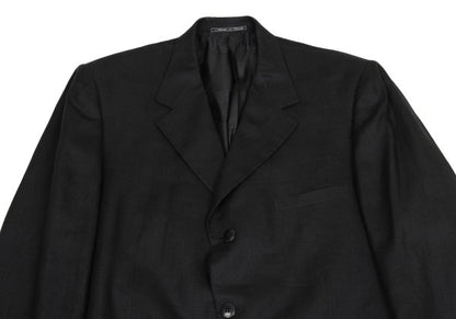 GIANNI VERSACE Medusa Lining Linen Jacket Charcoal Size 56