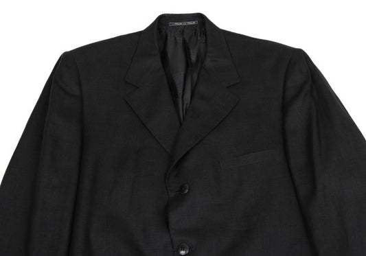 GIANNI VERSACE Medusa Lining Linen Jacket Charcoal Size 56