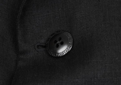 GIANNI VERSACE Medusa Lining Linen Jacket Charcoal Size 56