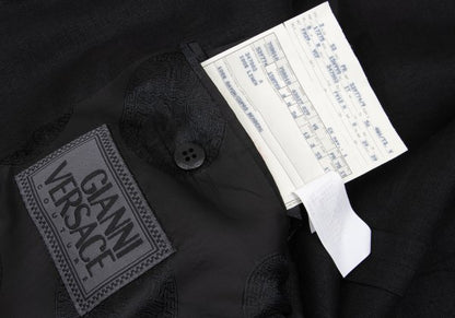 GIANNI VERSACE Medusa Lining Linen Jacket Charcoal Size 56