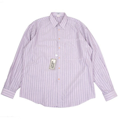GIANNI VERSACE Check Stripe Woven Long Shirt Pink Size 52