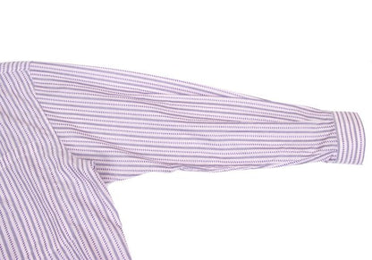 GIANNI VERSACE Check Stripe Woven Long Shirt Pink Size 52