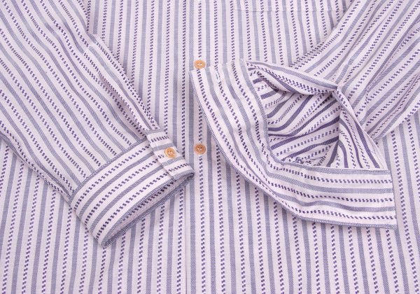 GIANNI VERSACE Check Stripe Woven Long Shirt Pink Size 52
