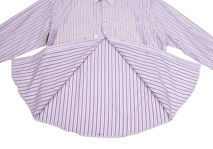 GIANNI VERSACE Check Stripe Woven Long Shirt Pink Size 52
