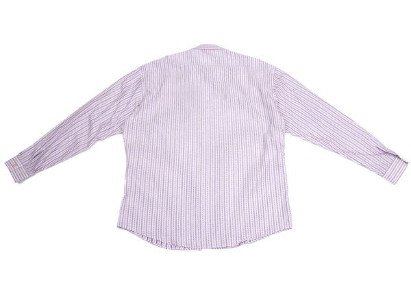 GIANNI VERSACE Check Stripe Woven Long Shirt Pink Size 52