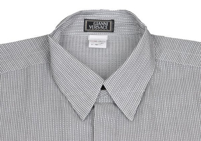 GIANNI VERSACE Pindot Stripe Woven Long Shirt White Size 52