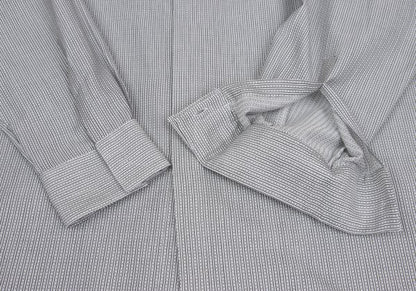 GIANNI VERSACE Pindot Stripe Woven Long Shirt White Size 52