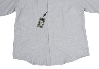 GIANNI VERSACE Pindot Stripe Woven Long Shirt White Size 52