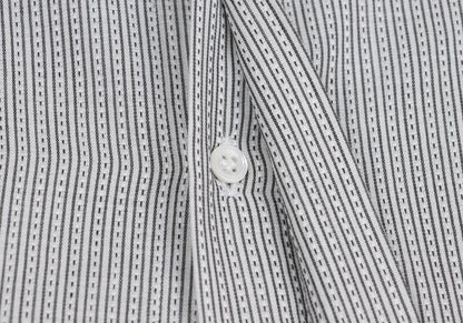 GIANNI VERSACE Pindot Stripe Woven Long Shirt White Size 52