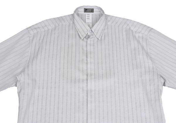 GIANNI VERSACE Swirl Stripe Woven Shirt White Gray Size 52