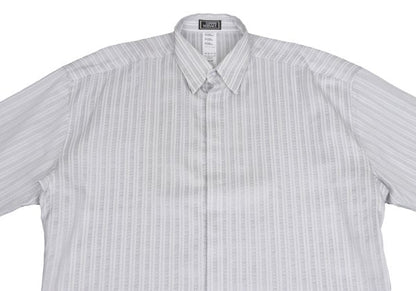 GIANNI VERSACE Swirl Stripe Woven Shirt White Gray Size 52