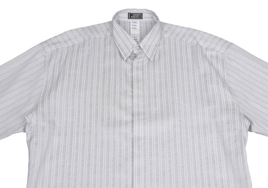 GIANNI VERSACE Swirl Stripe Woven Shirt White Gray Size 52
