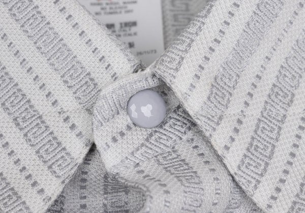 GIANNI VERSACE Swirl Stripe Woven Shirt White Gray Size 52