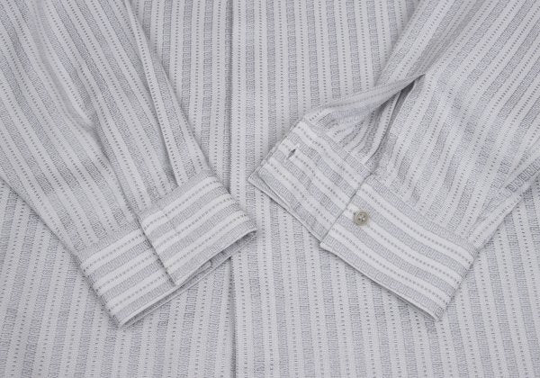 GIANNI VERSACE Swirl Stripe Woven Shirt White Gray Size 52