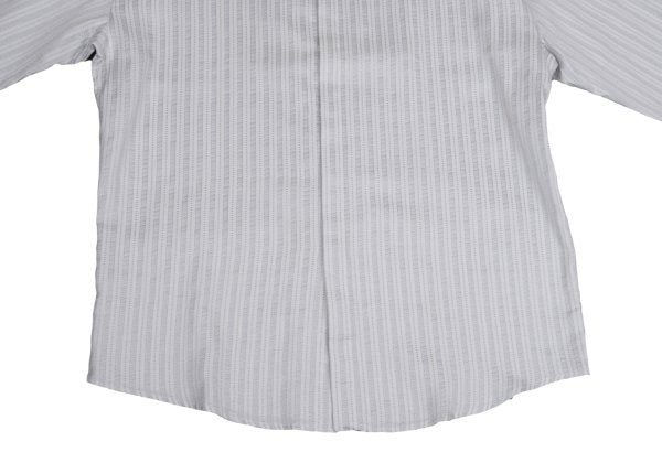 GIANNI VERSACE Swirl Stripe Woven Shirt White Gray Size 52