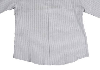 GIANNI VERSACE Swirl Stripe Woven Shirt White Gray Size 52