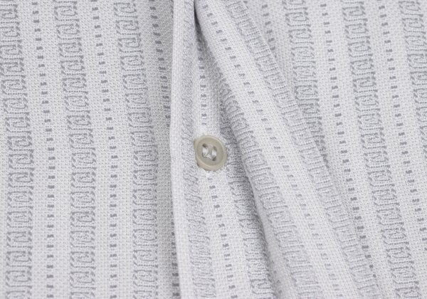 GIANNI VERSACE Swirl Stripe Woven Shirt White Gray Size 52