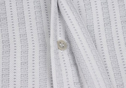 GIANNI VERSACE Swirl Stripe Woven Shirt White Gray Size 52
